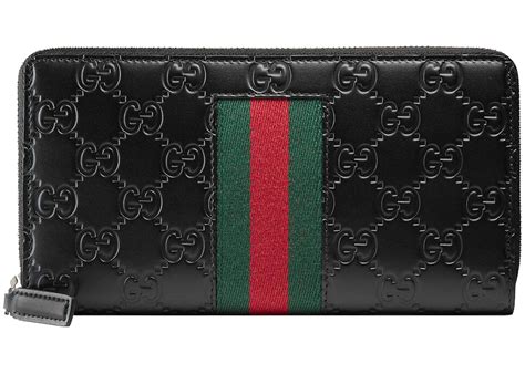 gucci signature web zip around wallet|original Gucci wallet.